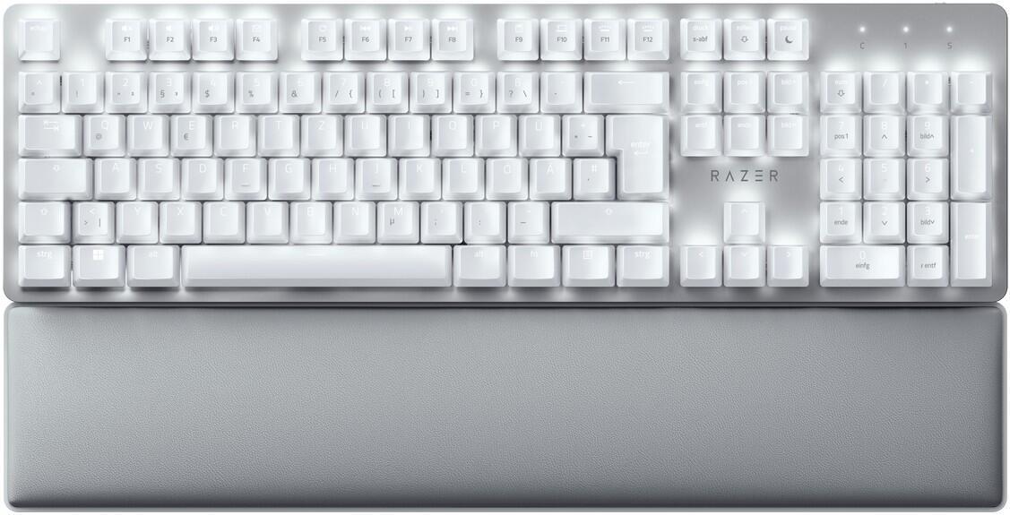 Tastiera Ultra di tipo Razer Pro (interruttore giallo meccanico Bluetooth 24 GHz USB layout tedesco LED WEISE)
