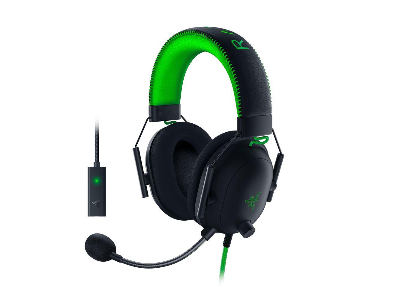 Razer BlackShark V2 Auricolare Cablato A Padiglione Giocare Nero Verde (Blackshark V2 Headset Wired - Head-Band Gaming Black Gr