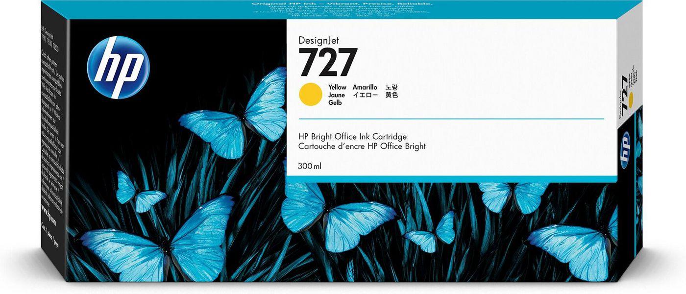 HP Cartuccia inchiostro giallo DesignJet 727, 300 ml [F9J78A]