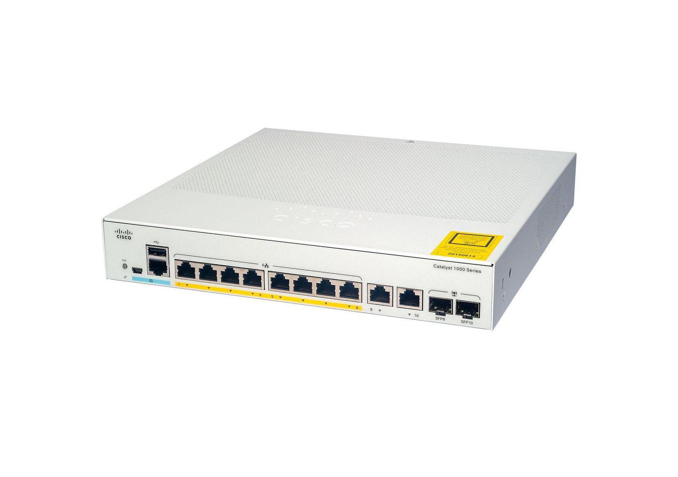 Catalyst 1000 8port GE - Ext PS - 2x1G SFP
