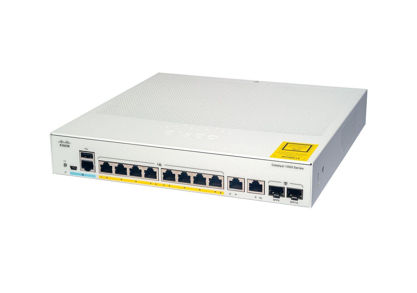 Catalyst 1000 8port GE - POE - Ext PS - 2x1G SFP
