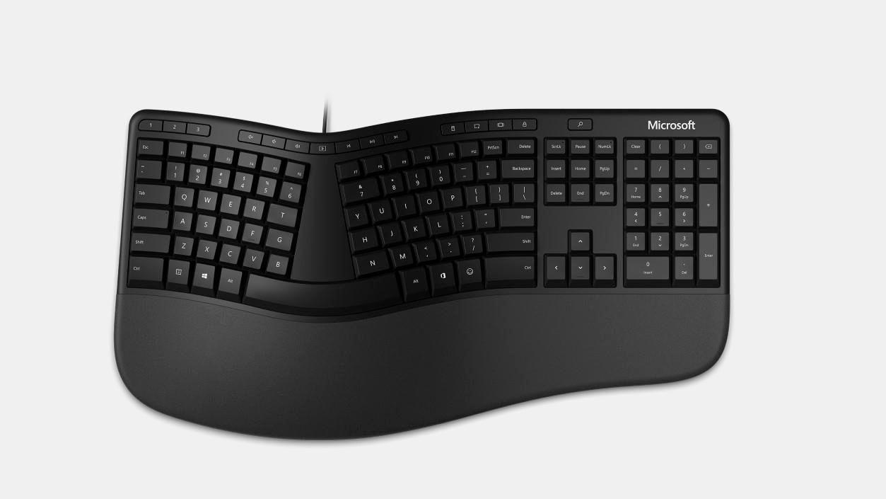 Tastiera ergonomica Microsoft tastiera USB QWERTY Nero