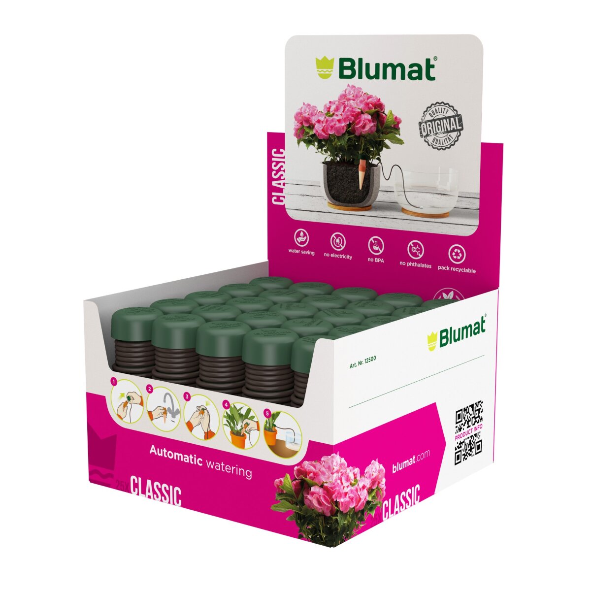Blumat Classic con tubo di aspirazione da 80 cm, 25 pezzi in espositore