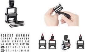 Trodat TextMark Professional 4.0 Typomatic 5253 Alloggiamento: acciaio inossidabile spazzolato, tappo a colori: nero, - 1 pezzo