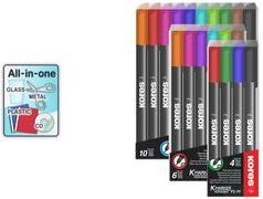 KORES M22141 permanente -Marker Rundspitze Nero - Blu - Brown - Verde - Blu chiaro - Verde chiaro - Orange - Rosa - Red - Viole
