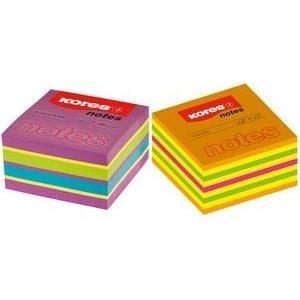 Note adesive di Kores Cube "Spring", 75 x 75 mm, 4 -colorato ordinato nei colori: viola, giallo, verde, blu - 1 pezzo (N48464)