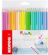 Kores Dreikant -Buntstüchte "Kolores Pastel", 24 resistenza al mining di cartonetui: 3 mm, fortemente pigmentato - 1 pezzo (BB