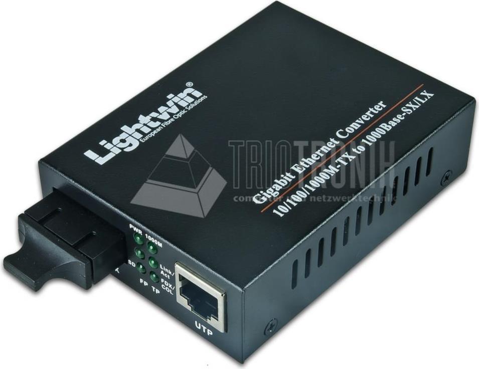 Lightwin Gigabit Media Converter 1000Base-SX Singlemode, SC, 20km
