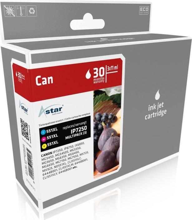 ASTAR - Pack - yellow, cyan, magenta - ink cartridge (corresponds to: Canon Cli -551m XL, Canon Cli -551y XL, Canon Cli -551c X