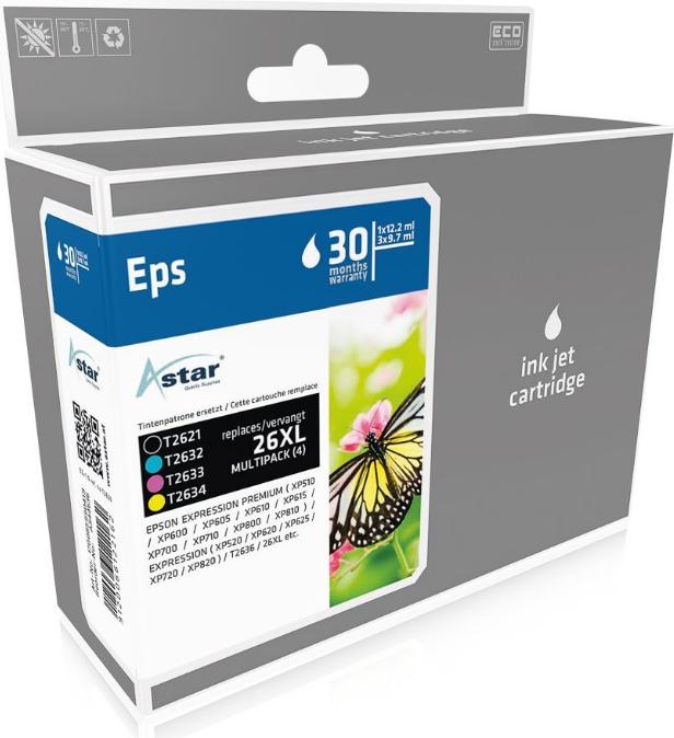 Astar - confezione da 4 - nero giallo ciano magenta - compatibile - cartuccia d'inchiostro - per Epson Expression Premium XP-51