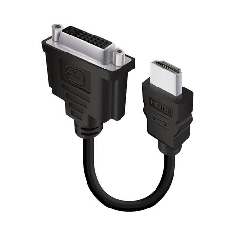 ALOGIC HDMI-DVI-15MF cavo di segnale 015 m Nero (15CM HDMI M TO DVI-I F - ADAPTER CABLE - MALE TO FEMALE)