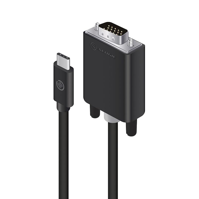 ALOGIC ELUCVG-02RBLK cavo e adattatore video 2 m USB tipo-C VGA D-Sub Nero (ALOGIC 2M USB-C TO VGA CABLE - - MALE TO MALE - PRE