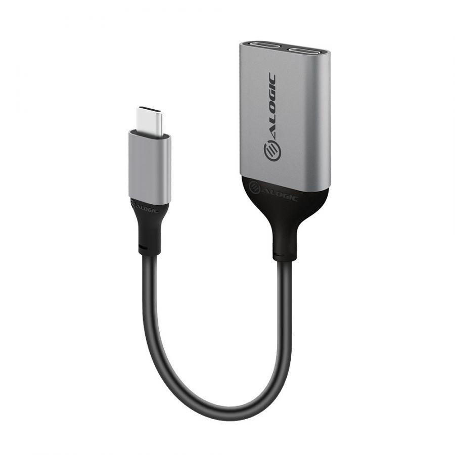 ALOGIC UL2CAPW-SGR hub di interfaccia USB 3.2 Gen 1 [3.1 Gen 1] Type-C Grigio (USB-C [MALE] TO USB-C [FEMALE] - AUDIO AND USB-C