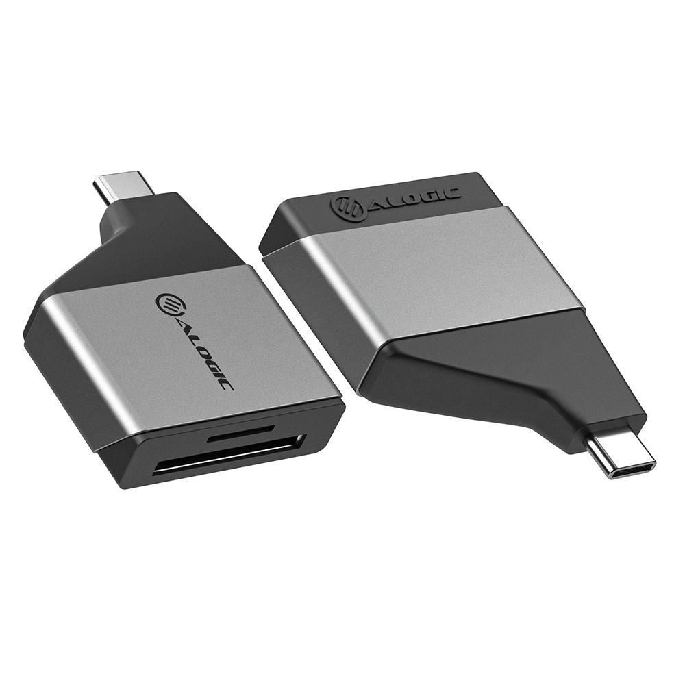 ALOGIC ULCSDMN-SGR lettore di schede USB 3.2 Gen 1 3.1 Gen 1 Type-C Nero Grigio (Ultra Mini Usb-C To Sd And - Micro Sd Card Rea