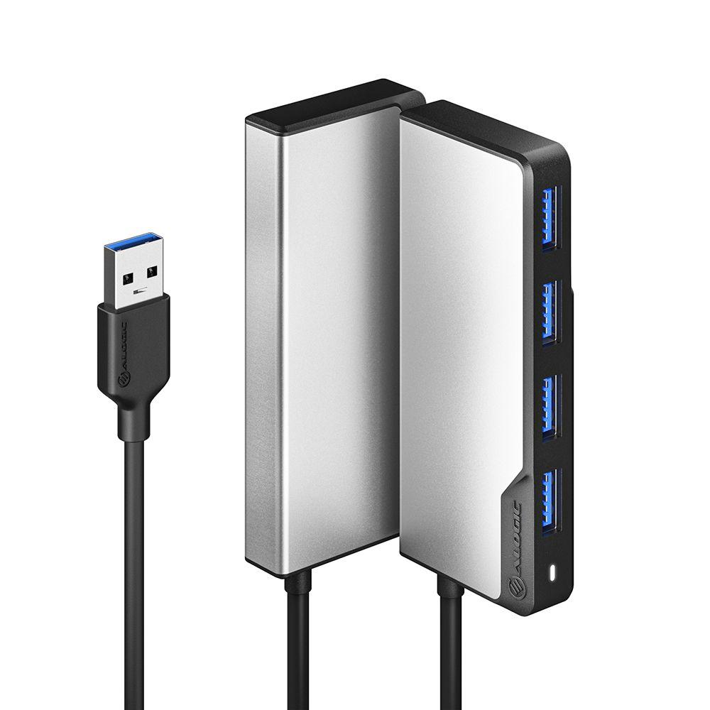ALOGIC USB-A Fusion SWIFT 4-in-1 USB 3.2 Gen 1 3.1 Gen 1 Type-A 5000 Mbit/s Grigio (USB-A FUSION SWIFT 4-IN-1 HUB - -SPACE GREY)