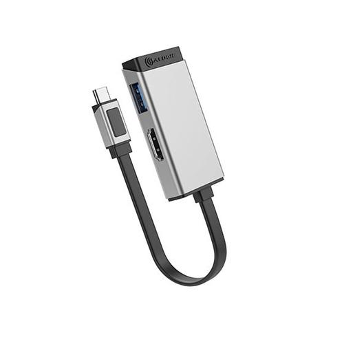 ALOGIC ULCHDA-SGR cavo e adattatore video 0,135 m USB tipo-C HDMI + USB Nero, Argento