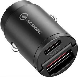 ALOGIC CRCA30 Caricabatterie per dispositivi mobili Nero Auto (RAPID POWER 30W CAR CHARGER 1X - USB-C PORT 1X USB-A PORT)