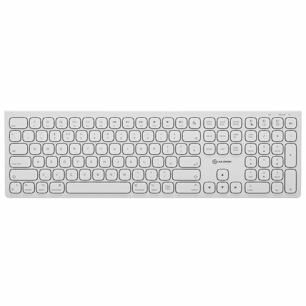 ALOGIC ASKBT3M-UK tastiera Casa/ufficio Bluetooth QWERTY Inglese UK Bianco