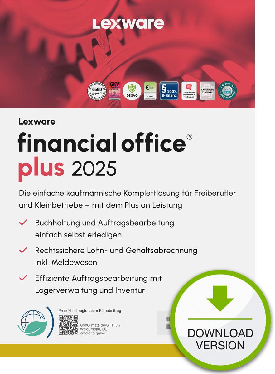 Lexware financial office plus 2025 Download Jahresversion (365-Tage) Contabilità 1 anno/i