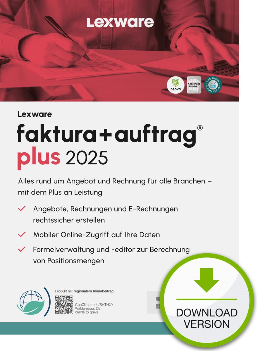 Lexware fakturaauftrag plus 2025 "unbegrenzte Laufzeit" Download Contabilità