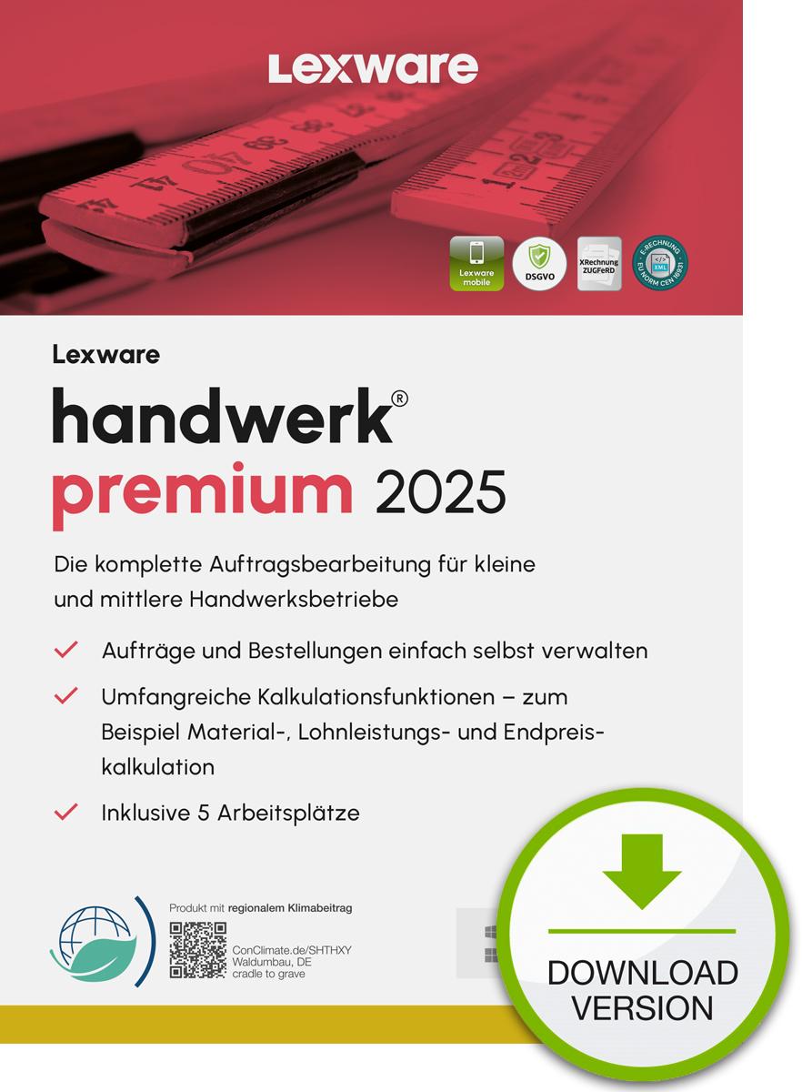Lexware handwerk premium 2025 Download Jahresversion (365-Tage) Analisi finanziaria 1 anno/i