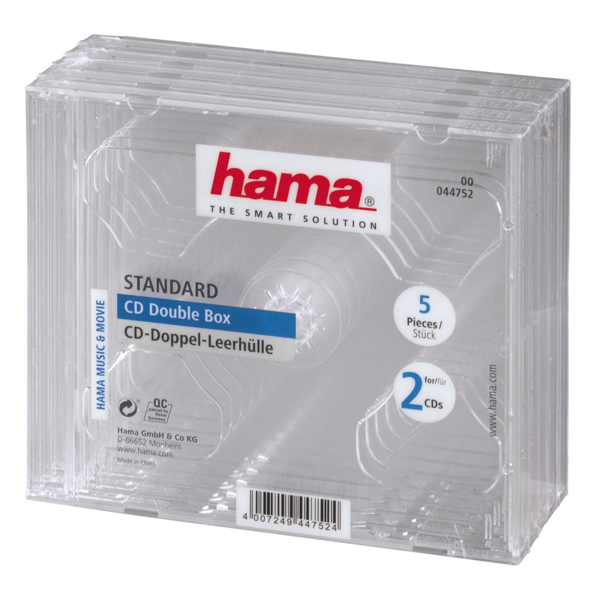 Hama Custodia per CD doppia 5 pezzi trasparenti