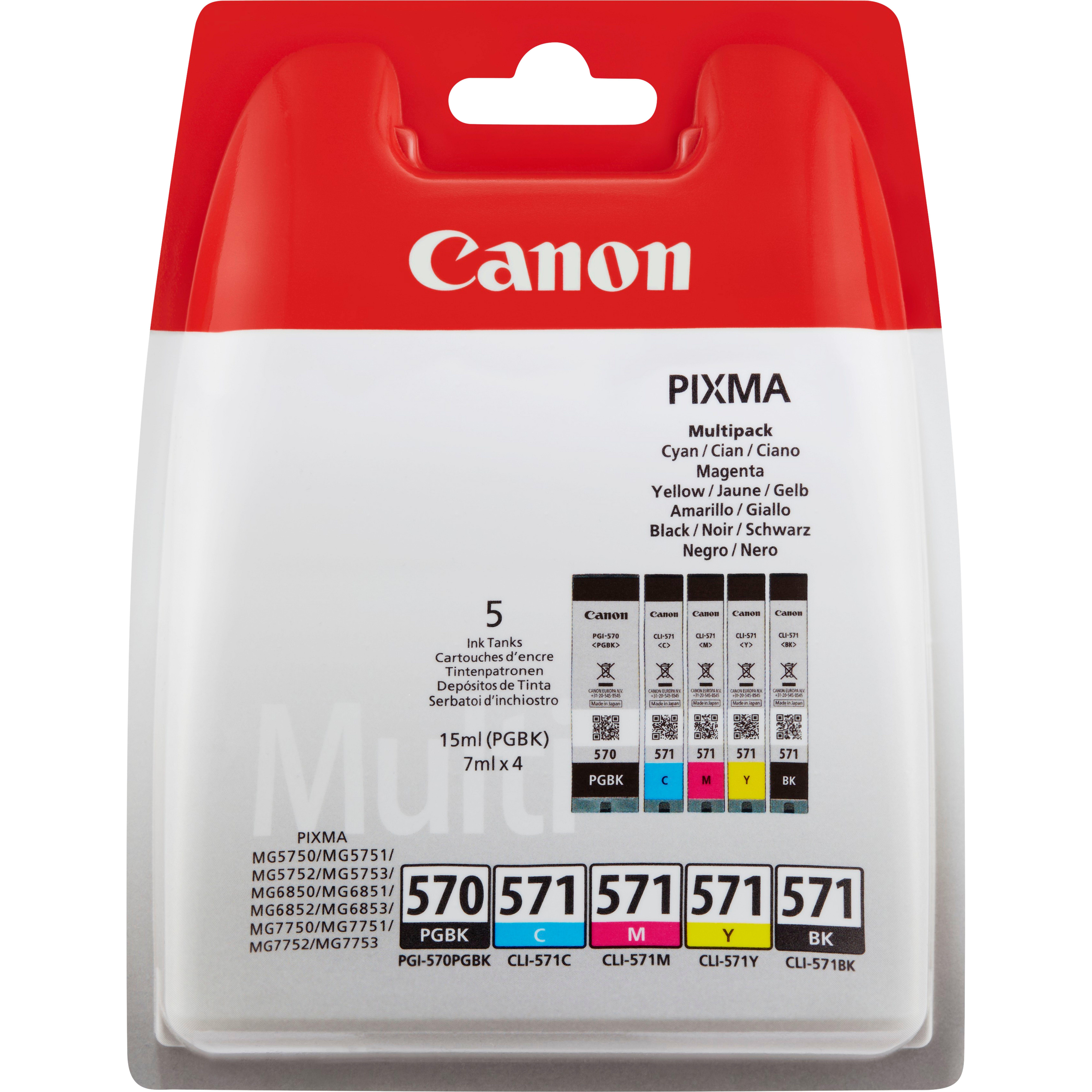 Canon Confezione multipla di cartucce d'inchiostro PGI-570BK/CLI-571 BK/C/M/Y (CANON PGI-570 VALUE PACK MG5750 MG5751 MG5752 MG