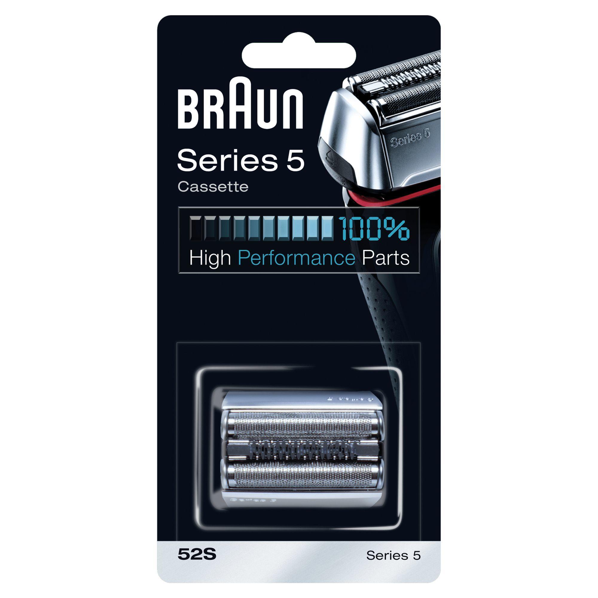 Braun Series 5 Testina di Ricambio per Rasoio Elettrico Uomo 52S Color Argento - Compatibile Con I Rasoi (Braun Kombipack 52S -