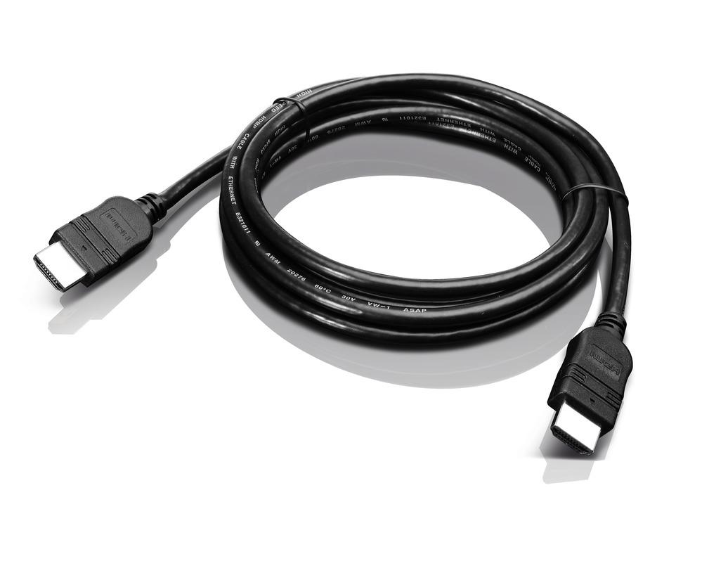 Lenovo 2.0m HDMI cavo HDMI 2 m HDMI tipo A [Standard] Nero (Lenovo HDMI to HDMI Cable 2.0m 1080p Black - Warranty: 1 Year)