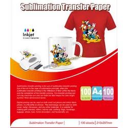 CARTA SUBLIMATICA A4 TRANSFER PER STAMPA CON INCHIOSTRO SUBLIMATICO - FORMATO A4 - 100gr - 100 FOGLI