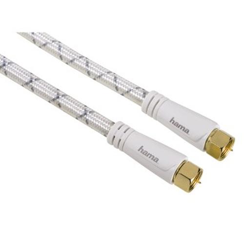 Hama 00122531 cavo coassiale 5 m F Bianco