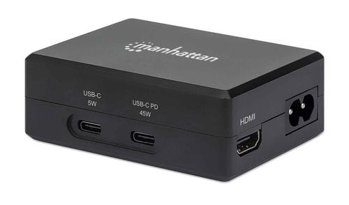Manhattan 130554 hub di interfaccia USB 3.2 Gen 1 (3.1 Gen 1) Type-C 5000 Mbit/s Nero