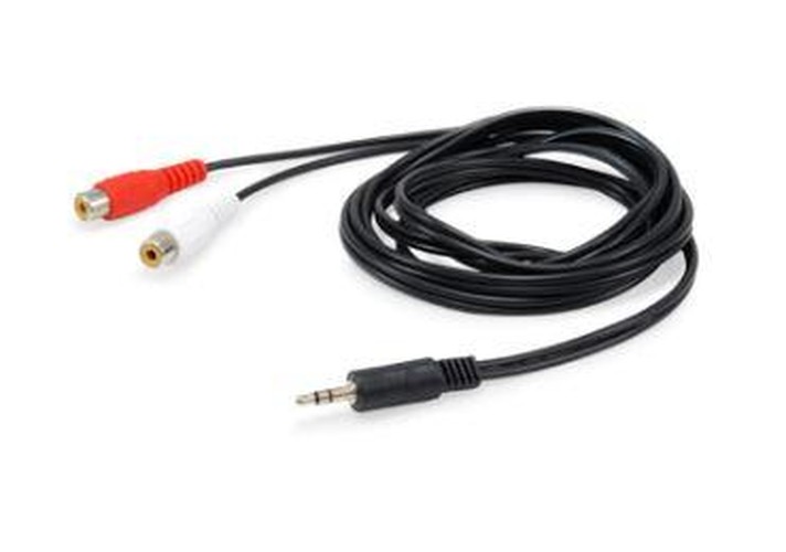 Equipaggia 147093 cavo audio 250 m 2 x RCA 3,5 mm Nero