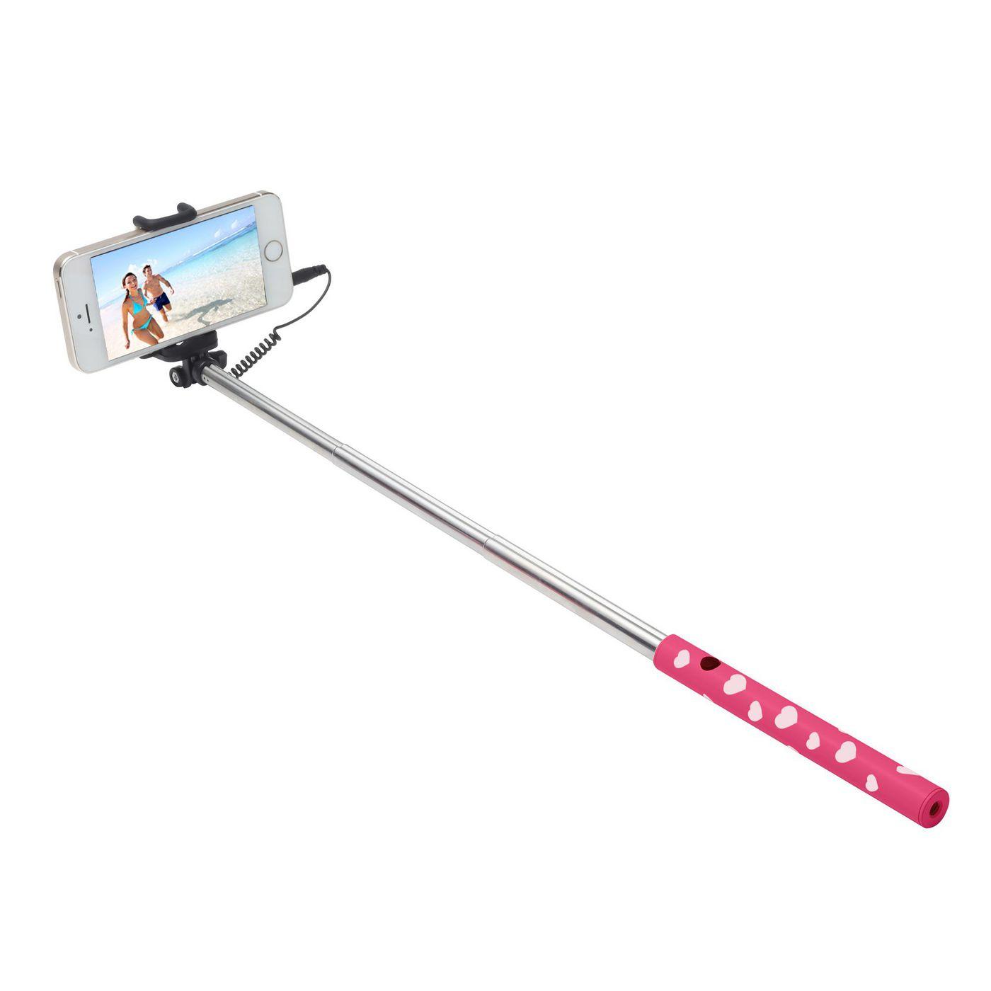 Bastone selfie per smartphone rosa,