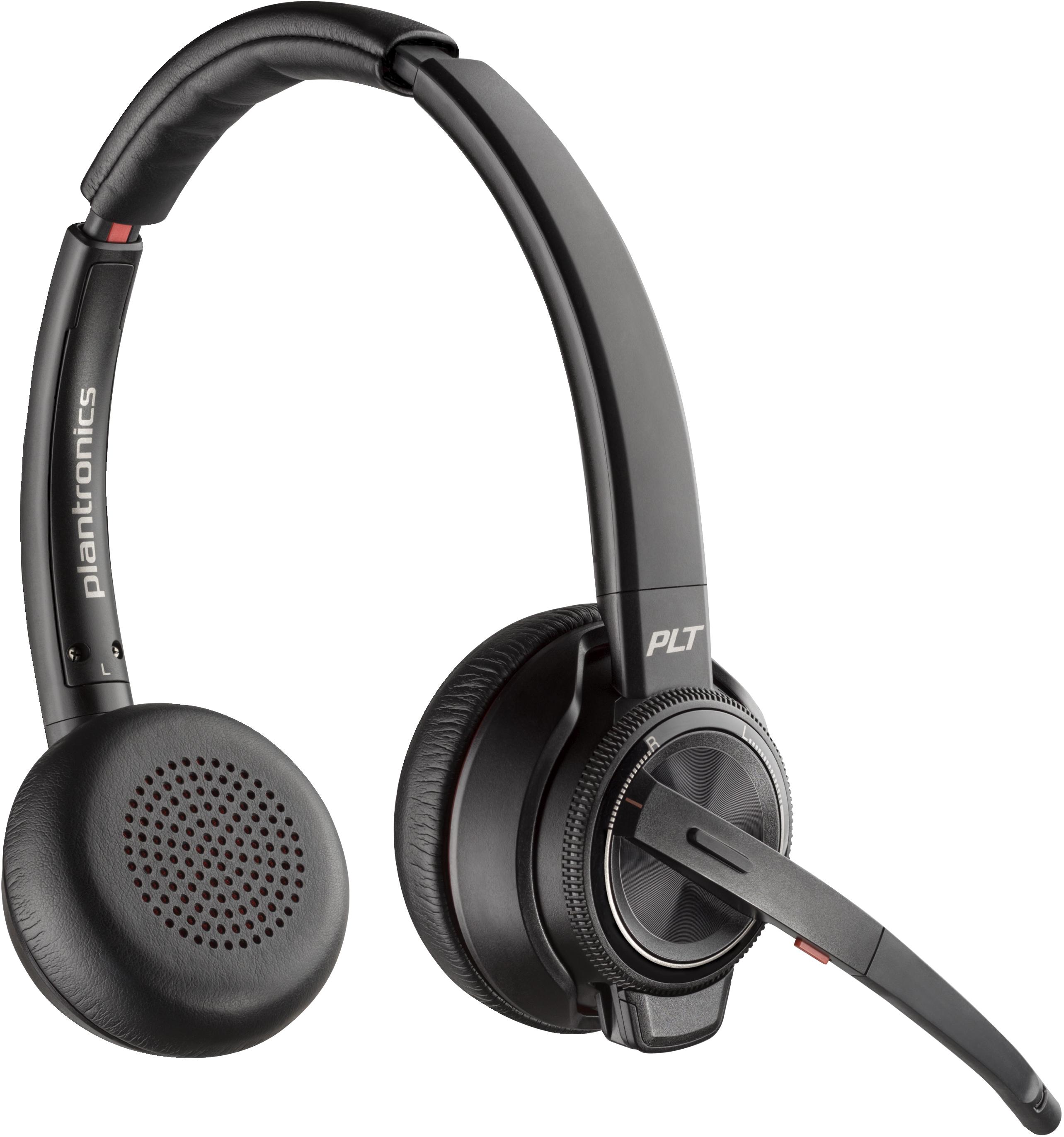 POLY Cuffie Savi 8220 UC DECT 1880-1900 MHz USB-A (8220 UC Headset Wireless - Head-band Office/Call center - Black Stereo USB-A