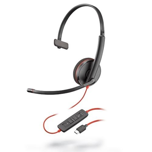POLY Blackwire 3210 Auricolare Cablato A Padiglione Musica e Chiamate USB tipo-C Nero (Blackwire C3210 USB-C - **New Retail** -