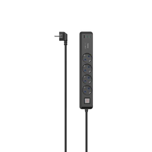 Hama 00223189 prolunghe e multiple 1,4 m 4 presa(e) AC Interno Nero, Grigio
