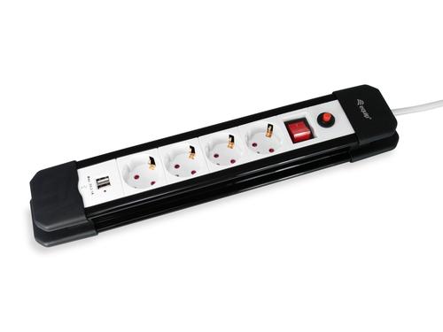 Equip 245553 prolunghe e multiple 1,5 m 4 prese(e) AC Interno Nero, Bianco
