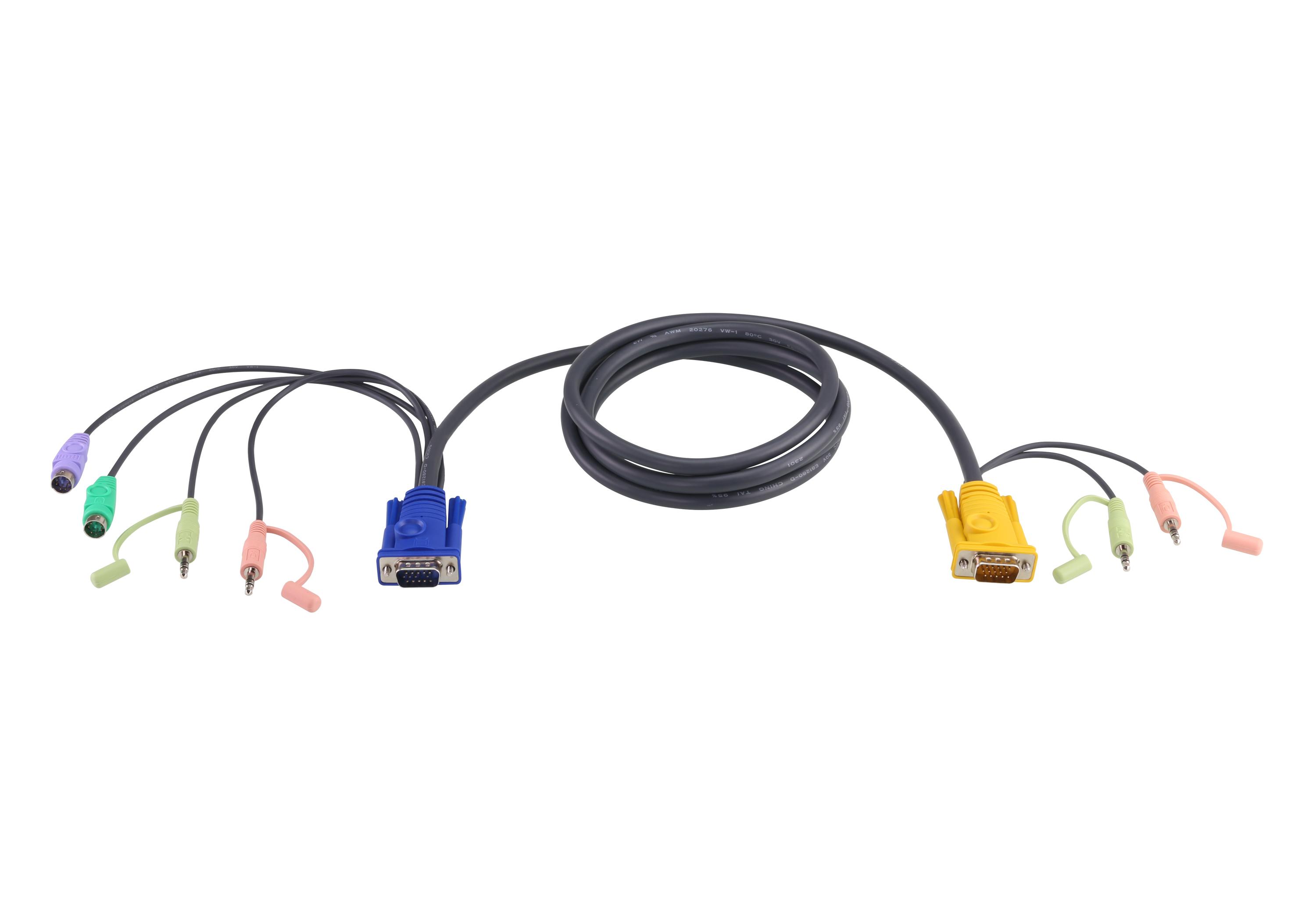 ATEN Cavo KVM PS/2 con SPHD 3 in 1 e Audio 3 m (ATEN 2L-5303P - tastatur- / mus- / vid)