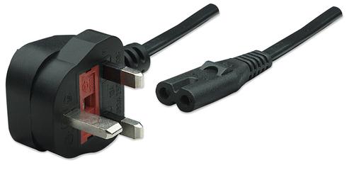 Manhattan 322843 cavo di alimentazione Nero 1,8 m Spina di alimentazione di tipo G Accoppiatore C7 (POWER CABLE/CORD UK 3PIN/C7