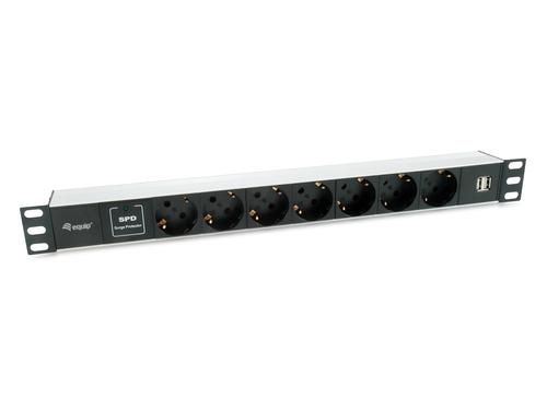 Equip 333315 unità di distribuzione dell'energia (PDU) 7 presa(e) AC 1U Nero, Argento