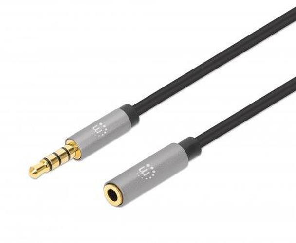 Manhattan 356022 cavo audio 1 m 3,5 mm Nero, Argento