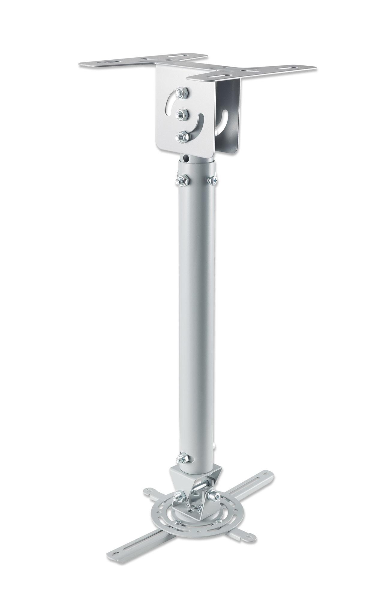 Manhattan 424851 supporto per proiettore Soffitto Bianco (PROJECTOR CEILING MOUNT- - HEIGHT: 57 TO 82CM 20KG SILVER)