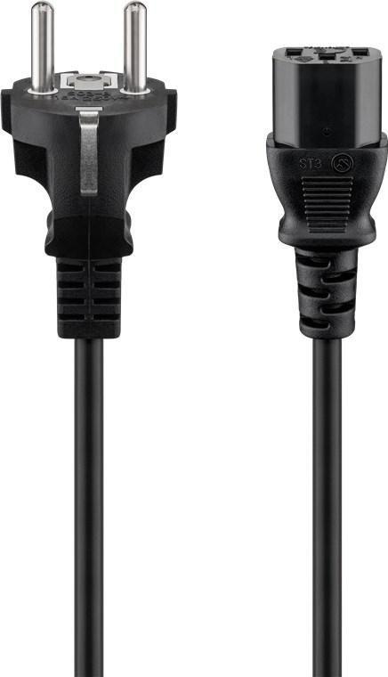 Goobay 50098 cavo di alimentazione Nero 2 m Spina di alimentazione di tipo F IEC C13 (POWER CABLE 1,8M STRAIGHT - - TAK533)