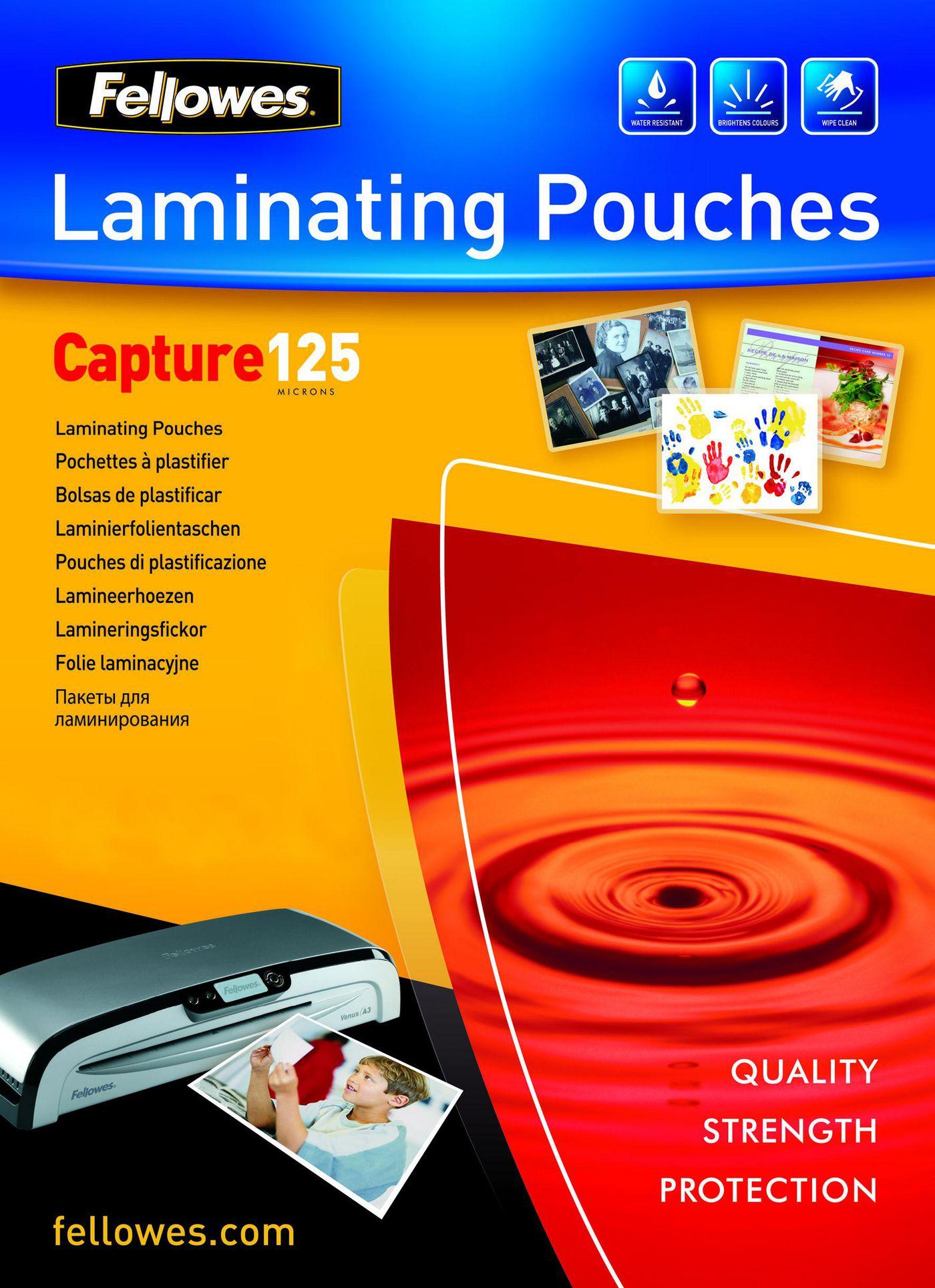 Fellowes 5307201 pellicola per plastificatrice 100 pz (Fellowes Laminating Pouches Capture 12)
