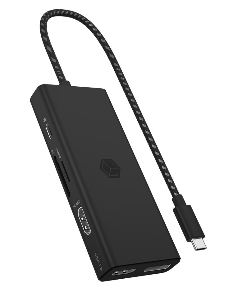 ICY BOX IB-DK4011-CPD Cablato USB 3.2 Gen 1 (3.1 Gen 1) Type-C Nero