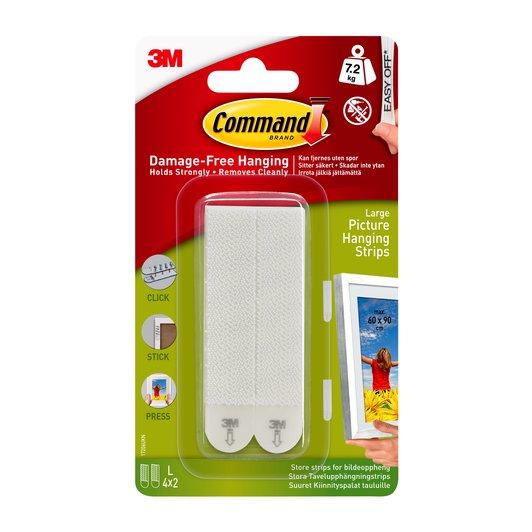 3M Command Large Picture Hanging Strips White Pack 4 17206 - 7100235867