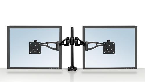Fellowes Vista 8041701 Supporti a parete per TV 66 cm [26] Scrivania Nero (Fellowes 8041701 Vista Dual Monitor Arm)