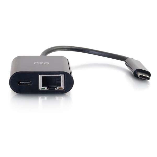 C2G 82408 replicatore di porte e docking station per laptop USB 3.2 Gen 1 [3.1 Gen 1] Type-C Nero (C2G USB-C Ethernet Adapter w