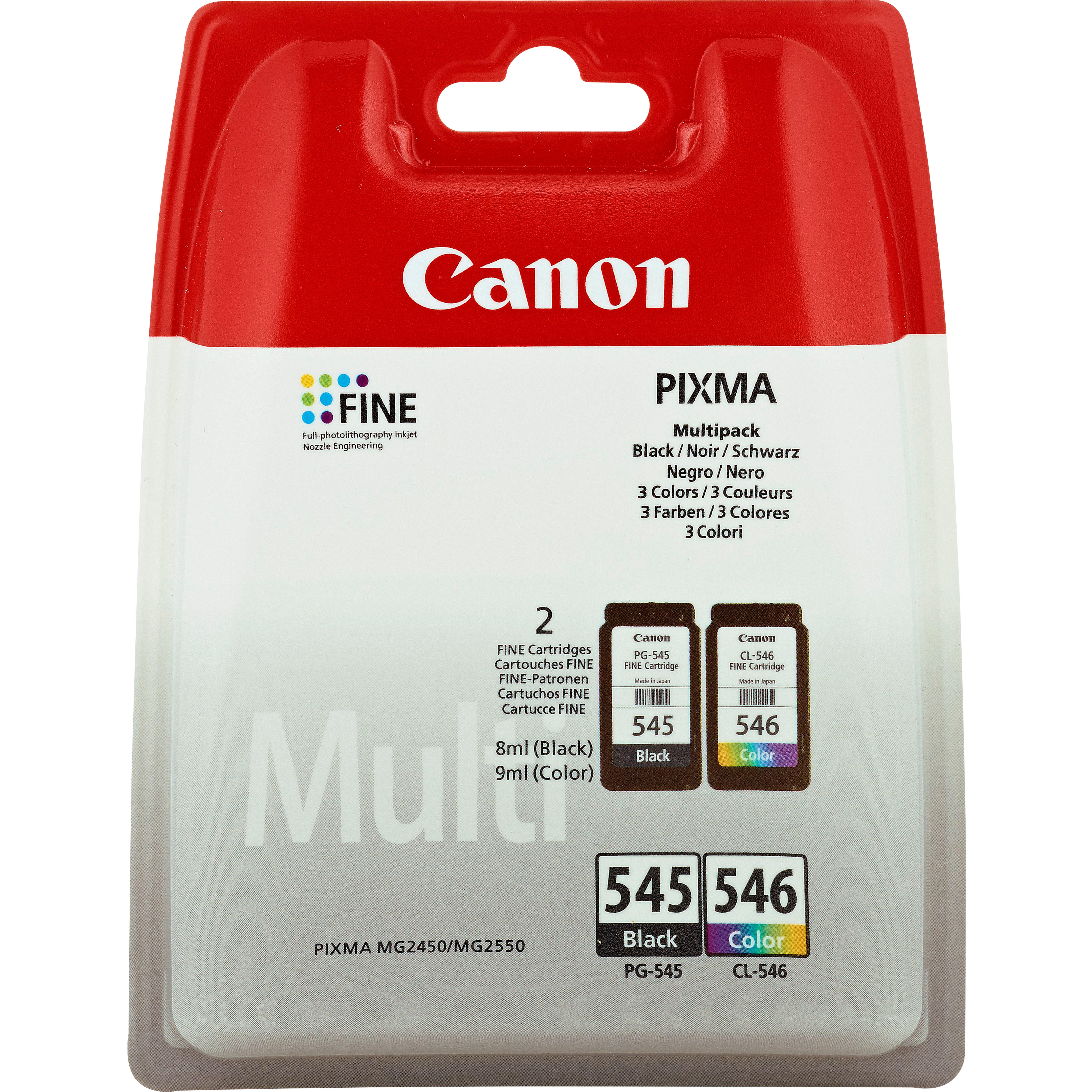 Canon Cartucce d'inchiostro Multipack PG-545 BK / Cl-546 C/M/Y (Canon PG-545 / CL-546 Multipack - 2)